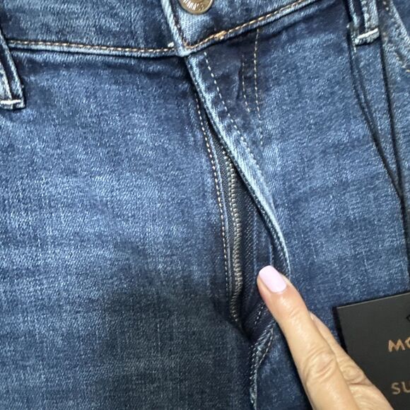 NWT Mother Superior Insider Crop Step Fray Size 30 Blue Straight Leg Jeans NEW - Picture 7 of 12